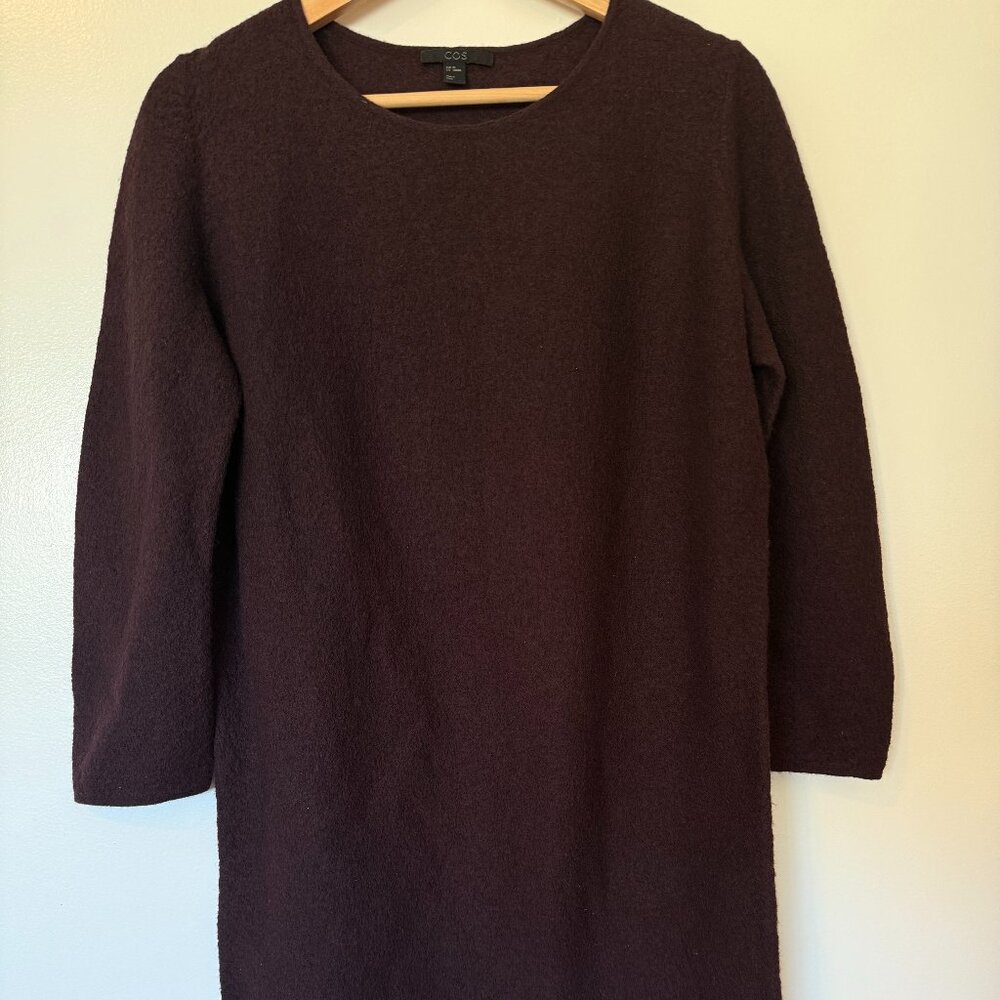 COS aubergine wool dress - XS
